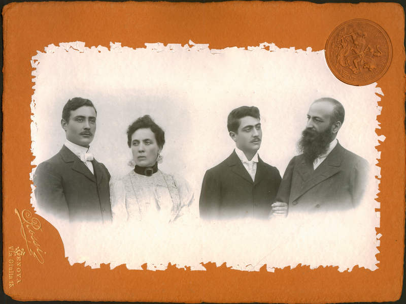 32972 Ritratto Famiglia Perrone Pio Cleonice Mario Ferdinando Fot. Rossi Genova s.d
